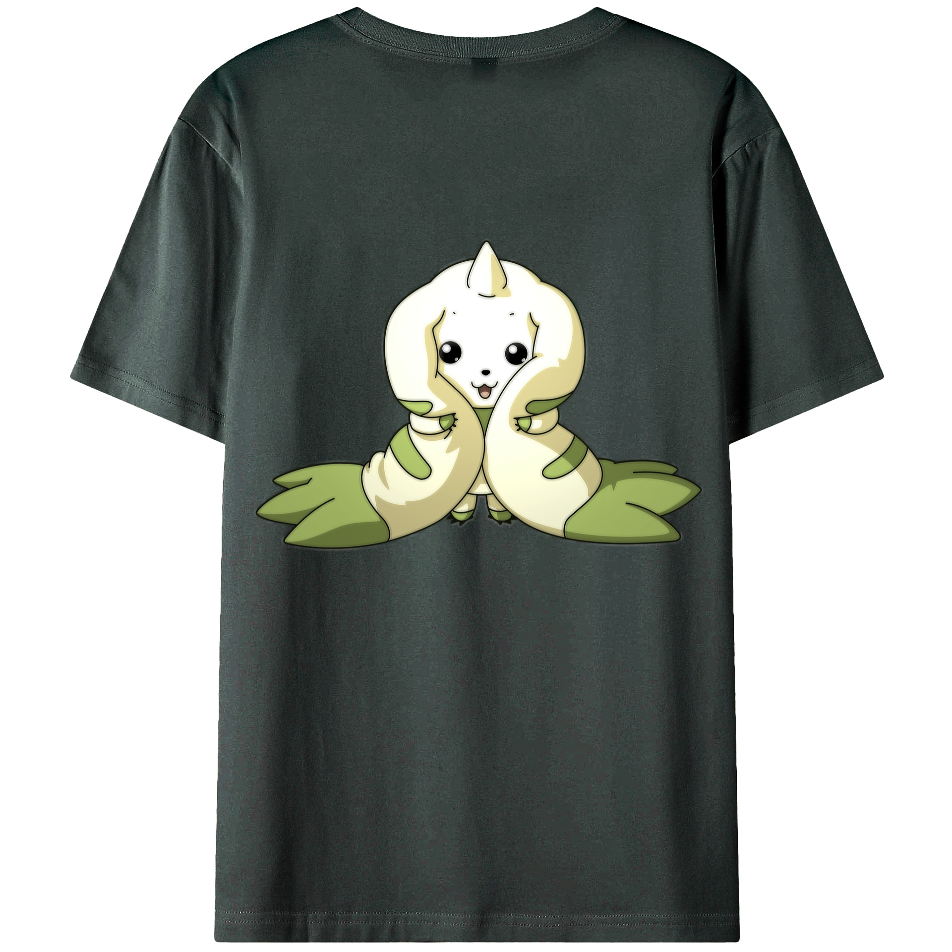 （画像用） Digimon デジタルモンスター/デジモン 綿100％ メンズ半袖Tシャツ（バックプリント） 通気性